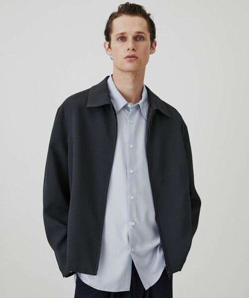 ブルゾン アウター 「新作」COLD DRY PLEATS ハリントンブルゾン　｜防シワ/接触冷感/イージーケア/通気性/春服/ムレ防止/ダブルジップの画像
