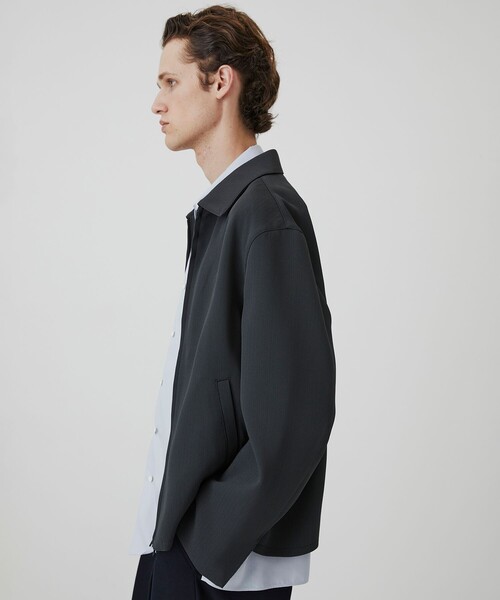 ブルゾン アウター 「新作」COLD DRY PLEATS ハリントンブルゾン　｜防シワ/接触冷感/イージーケア/通気性/春服/ムレ防止/ダブルジップの画像