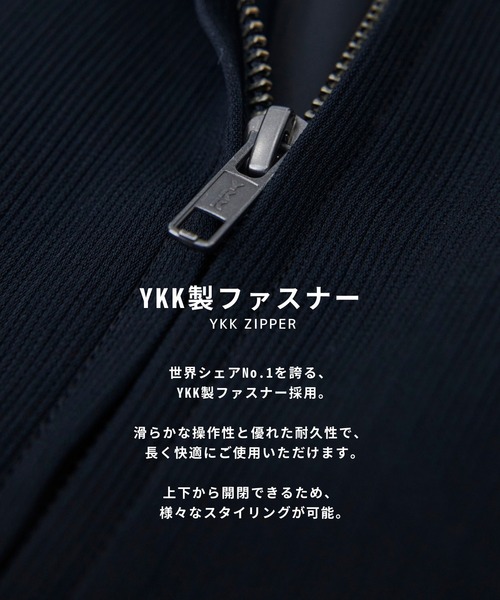 ブルゾン アウター 「新作」COLD DRY PLEATS ハリントンブルゾン　｜防シワ/接触冷感/イージーケア/通気性/春服/ムレ防止/ダブルジップの画像