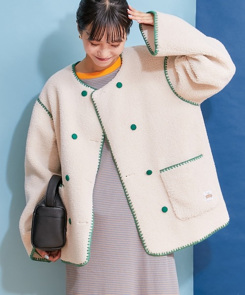 「HELLO.SANFRANCISCO」 ノーカラージャケット ONE SIZE アイボリー レディースの画像