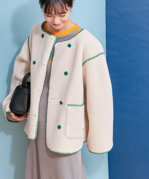 「HELLO.SANFRANCISCO」 ノーカラージャケット ONE SIZE アイボリー レディースの画像
