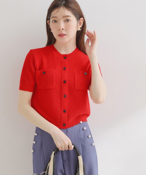 Couture Brooch（クチュール ブローチ） カーディガン 半袖 ポケット