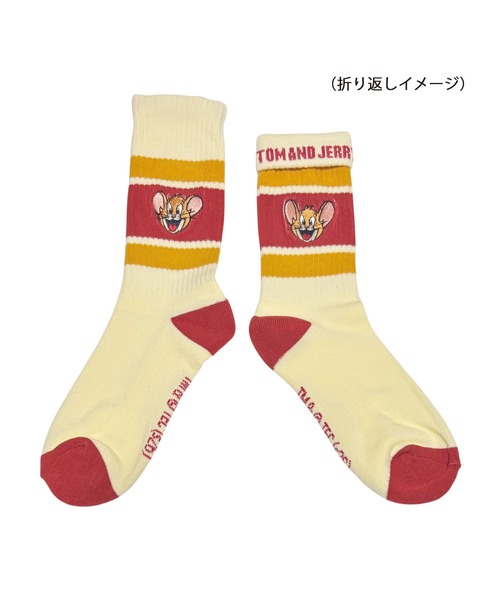 ハイソックス 靴下 「 Tom ＆ Jerry 」 トム＆ジェリー カラフルライン