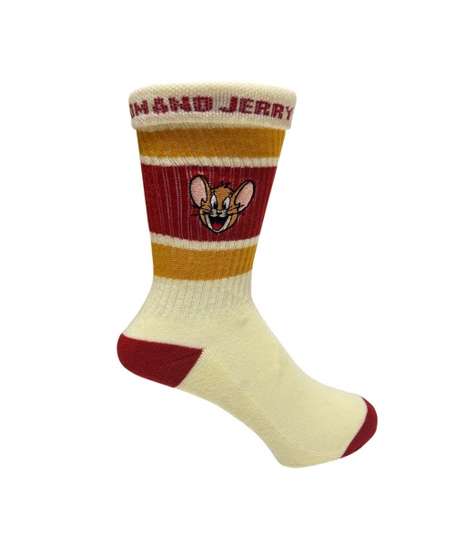 靴下配信 靴下 「 Tom ＆ Jerry 」 トム＆ジェリー カラフルラインソックス 26S4