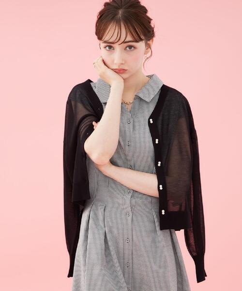 tricot COMME des GARCONS シアー　チュール　カーディガン Couture Brooch（クチュール ブローチ） カーディガン 「洗える