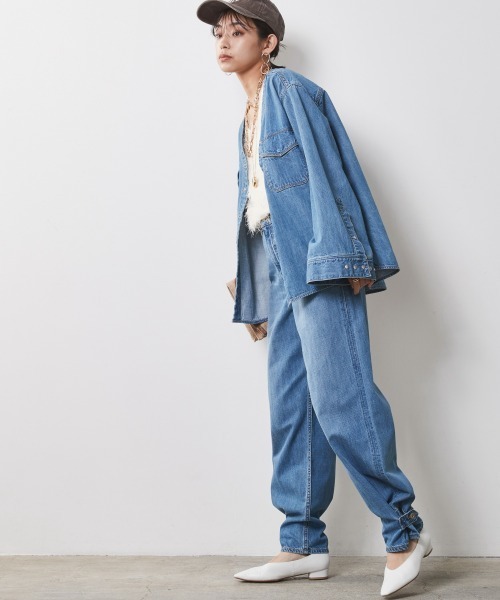 「CHIC STYLE」 デニムパンツ 98 ブルー レディース_画像5