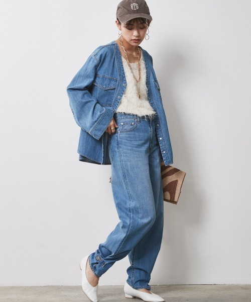 「CHIC STYLE」 デニムパンツ 98 ブルー レディース_画像7
