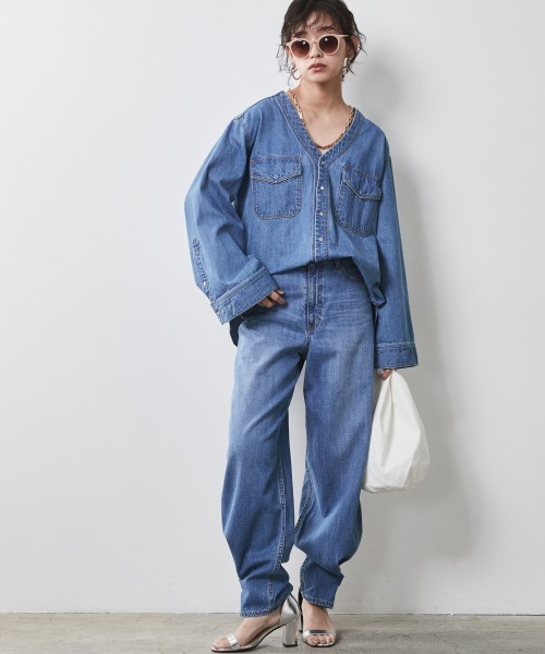 「CHIC STYLE」 デニムパンツ 98 ブルー レディース_画像9