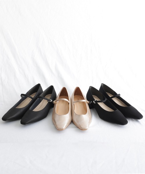 「PourVous」 パンプス 24.5cm ゴールド レディース_画像2