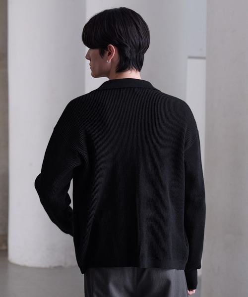 「CLEL」 ニットカーディガン L ブラック メンズ_画像2