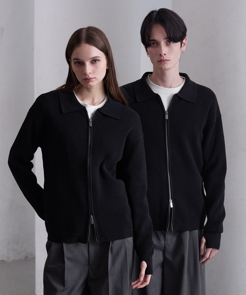 「CLEL」 ニットカーディガン L ブラック メンズ_画像9