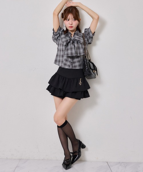 one after another NICE CLAUP スカート チャーム付きティアード one after another NICE CLAUP スカート チャーム付きティアード