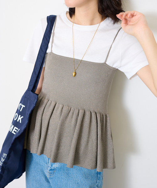 slobe iena ファンタジアパールラメニットビスチェ SLOBE IENA（スローブイエナ） キャミソール 「シリーズあり/追加