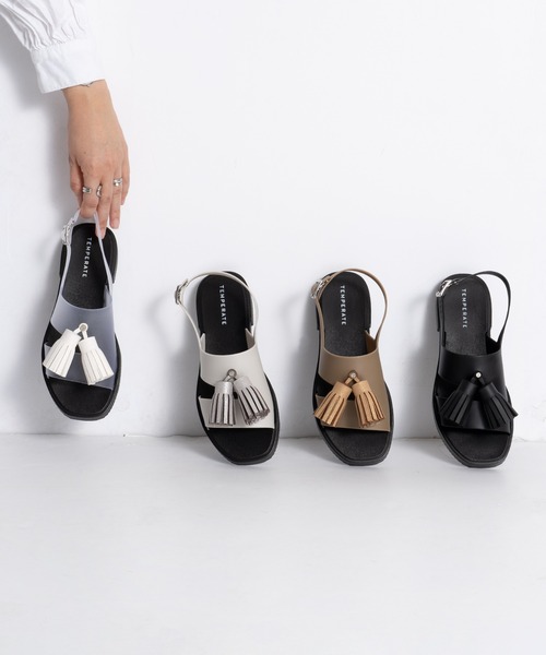 「TEMPERATE」 フラットサンダル 38 ブラウン レディース_画像8