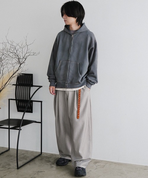 「WYM LIDNM」 スラックス S チャコール メンズ_画像3