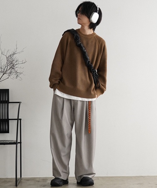 「WYM LIDNM」 スラックス S チャコール メンズ_画像6