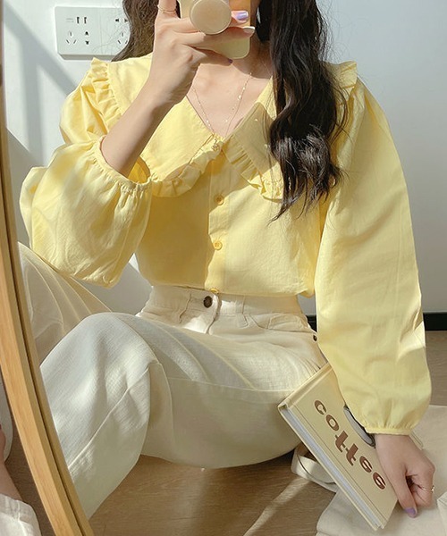 「gossip!ロサンゼルス」 長袖ブラウス FREE イエロー レディース_画像4