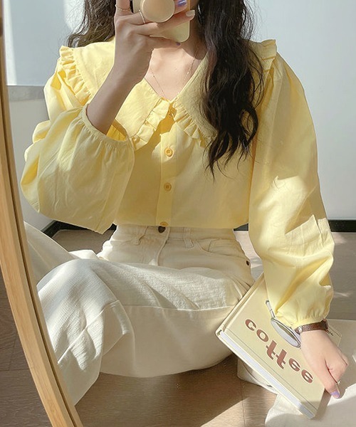 「gossip!ロサンゼルス」 長袖ブラウス FREE イエロー レディース_画像5