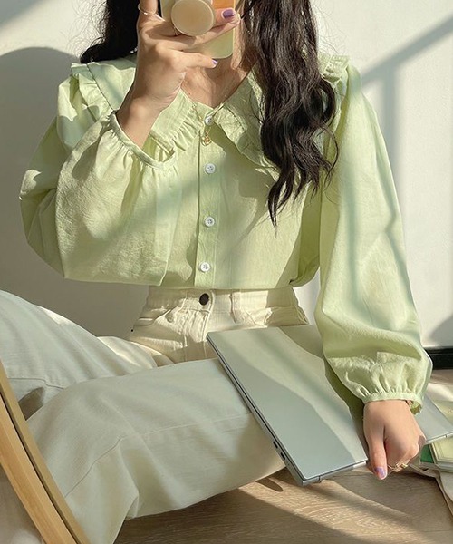 「gossip!ロサンゼルス」 長袖ブラウス FREE イエロー レディース_画像8