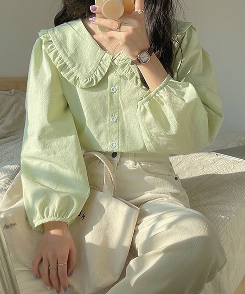 「gossip!ロサンゼルス」 長袖ブラウス FREE イエロー レディース_画像9