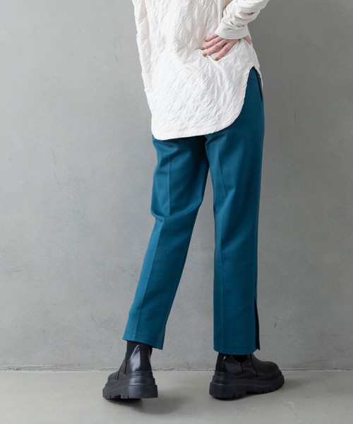 「MARECHAL TERRE」 イージーパンツ MEDIUM ブルーグリーン レディース_画像3