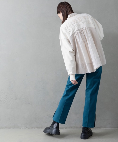「MARECHAL TERRE」 イージーパンツ MEDIUM ブルーグリーン レディース_画像5