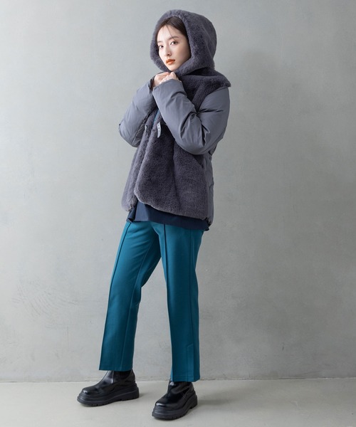 「MARECHAL TERRE」 イージーパンツ MEDIUM ブルーグリーン レディース_画像7