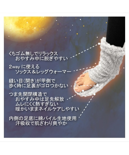 おやすみスリッチ 7足セット 限定カラー GUNZE（グンゼ） 靴下 「UCHI-COLLE（ウチコレ）」 おやすみソックス