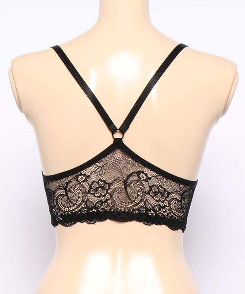 ぷー太郎　ダイアナ　レース装飾ブラジャー 黒 Lace Ladies（レースレディース） ノンワイヤーブラ ブラジャー ノン