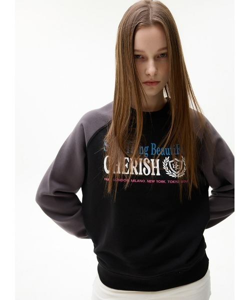 トレーナー スウェット A'GEM/9 × .kom「LARTIGENT/ラーティゼン」CHERISH SWEATSHIRT/チェリッシュデザイン ラ
