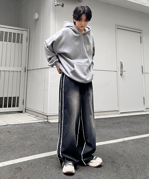 【未使用】LE MELANGE 24AW サイドラインデニム ブラック 1 96thes SELECT】ヴィンテージライク サイドフリンジライン