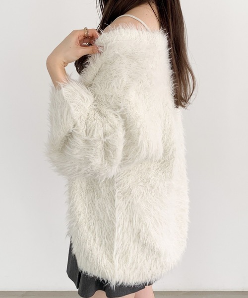 Heather（ヘザー） カーディガン シャイニーシャギーカーディガン2