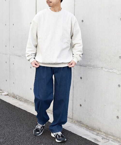 【送関込】  Jeans Cotton Blend Crew スウェット COTTON FLEECE MIXED CREW NECK SWEATSHIRT [DRIZZLE GREY