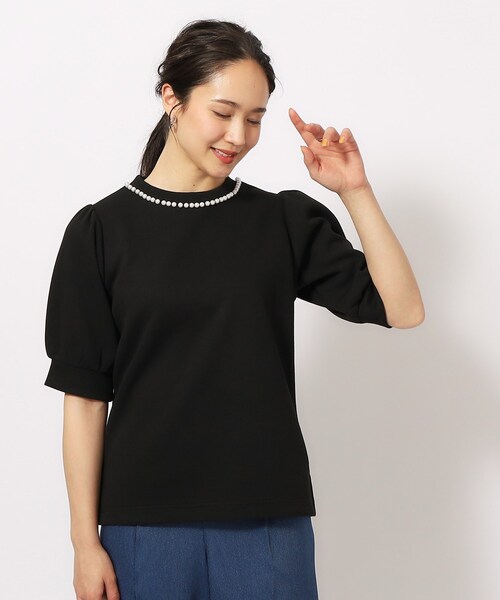 tシャツ 袖パールリボントップス レディース COEL tシャツ 袖パールリボントップス レディース : ZOZOTOWN