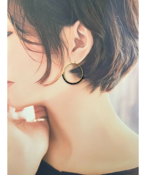 TONE（トネ） ピアス 「jebi」14kgf カラフル天然石のフープピアス(MA 