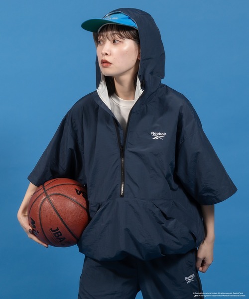 Perushu Reebok／Perushu別注 配色切り替えナイロンアノラックプル