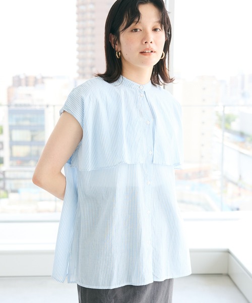ブラウス シャツ インドコットン フリルシャツ レディース インドコットン フリルシャツ（シャツ/ブラウス）｜GALERIE VIE