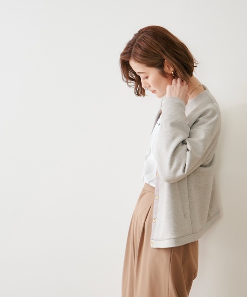 【未使用品】RIVE DROITE ダンボール ノーカラージャケット アイボリー Emma Taylor ジャケット ノーカラージャケット ダンボールノー