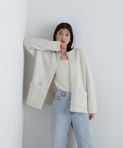 N.Natural Beauty Basic カーディガン フォックスアンゴラ混接結ニット 