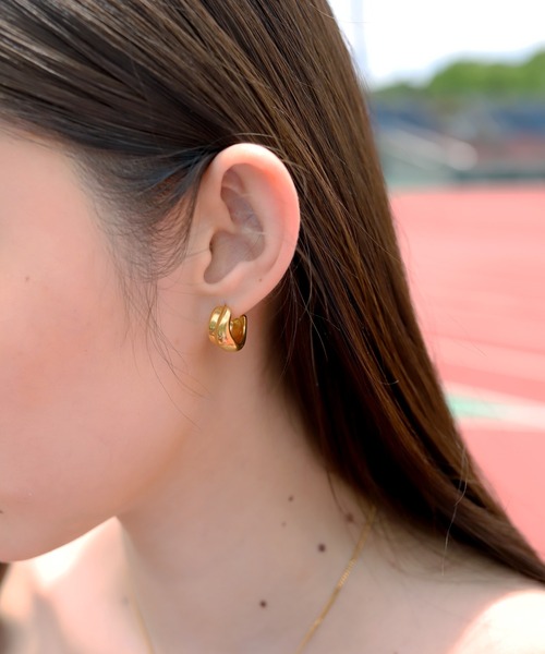 TEN. ピアス 18KGP ソギーピアス レディース メンズ : ZOZOTOWN Yahoo