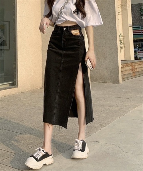 Y/PROJECT スリット入り　デニム　スカート　 S FREAK'S STORE（フリークスストア） デニムスカート SOMETHING