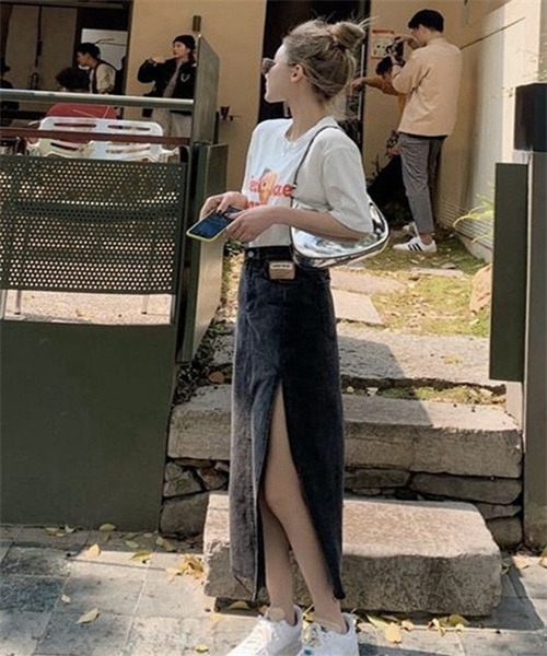 FREE STYLISTS デニムスカート サイドスリットデニムスカート