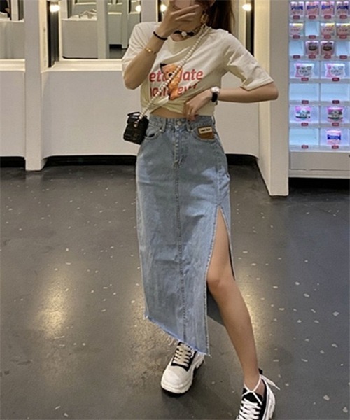 FREE STYLISTS デニムスカート サイドスリットデニムスカート