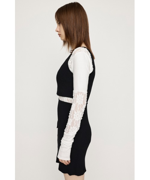 SLY（スライ） ワンピース ASYMMETRY LAYER KNIT S/OP アシンメトリー