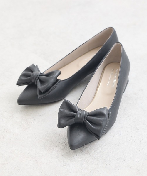 ㊾ パンプス レース＆ビロードリボン 22cm 新品未使用品  ブラック ㊾ パンプス レース＆ビロードリボン 22cm 新品未使用品 ブラック ㊾