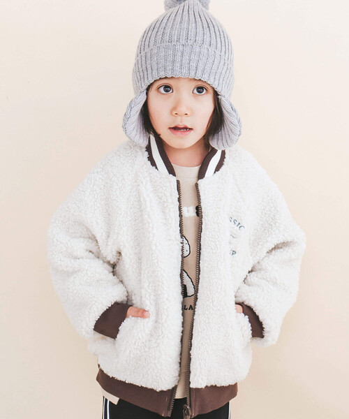 SLAP SLIP スタジャン アウター モコモコボア切り替えタフタ  