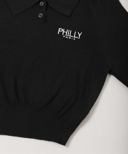 ニット セーター 「PHILLY」ワンポイント襟付きニット レディース
