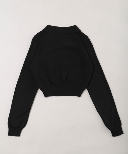 ニット セーター 「PHILLY」ワンポイント襟付きニット レディース