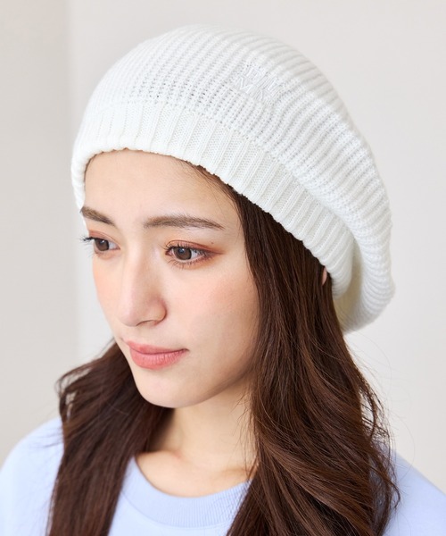 eimy istoire ロゴニットベレー帽 エイミーイストワール eimy istoire チュールベレー （BLACK