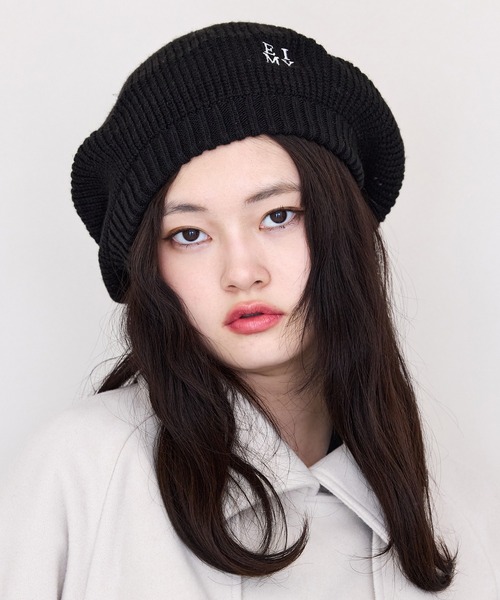 EIMY ISTOIRE（エイミーイストワール） 帽子 ベレー帽 ロゴニット